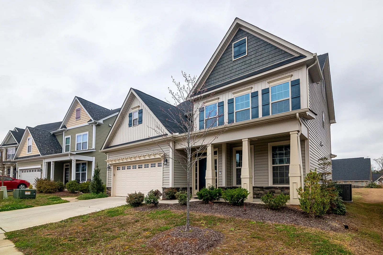 A detached home with a welcoming front entrance